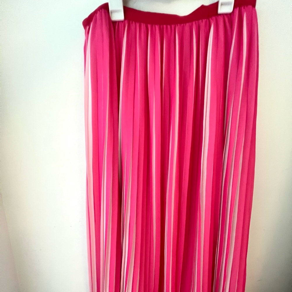 JCrew pink pleated skirt midi size 6